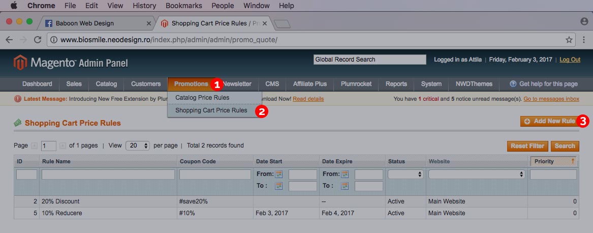 Cum se creeaza cuponul de reducere pe magento? | Tutorial
